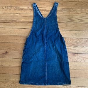 Frank + Oak Denim Pinafore Dress in Indigo - Small